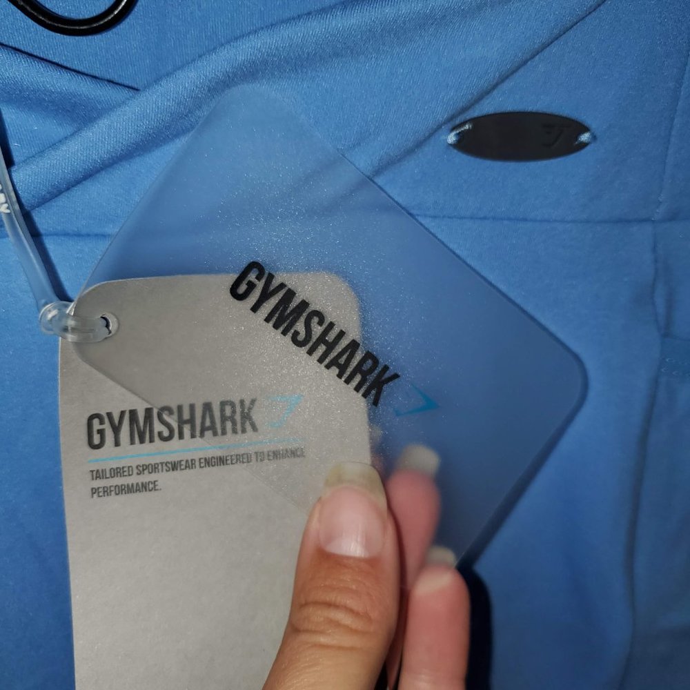 Gymshark Womens POISE Leggings with pockets Malibu Blue Size Small NEW - Picture 2 of 10